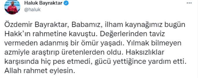 Son Dakika! Selçuk Bayraktar'ın babası, BAYKAR Yönetim Kurulu Başkanı Özdemir Bayraktar hayatını kaybetti