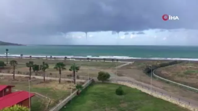 Hatay'da aynı anda oluşan 3 hortum böyle görüntülendi
