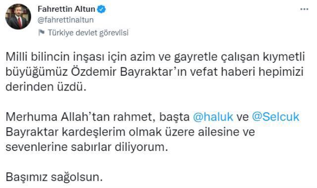 Son Dakika! Selçuk Bayraktar'ın babası, BAYKAR Yönetim Kurulu Başkanı Özdemir Bayraktar yaşamını yitirdi