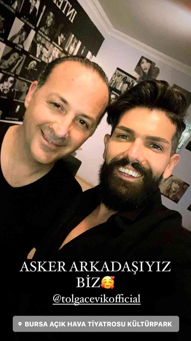 Ünlü şovmen Tolga Çevik askerdeki koğuş arkadaşıyla Bursa'da buluştu
