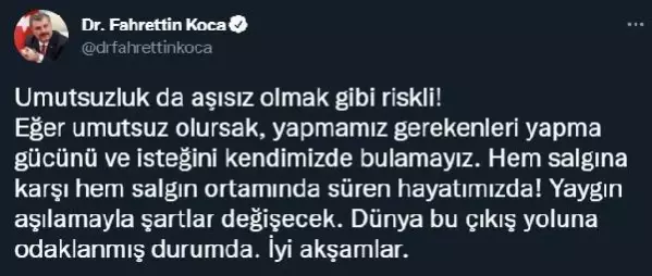 Bakan Koca: Yaygın aşılamayla şartlar değişecek