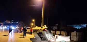 Direksiyon hakimiyetini kaybetti takla atarak durabildi