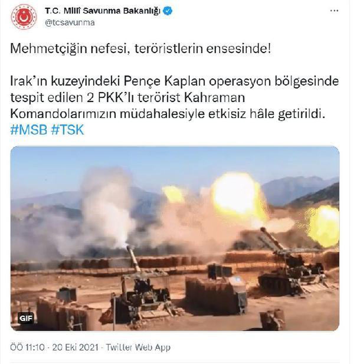 Son dakika haberleri: MSB: 2 PKK\'lı terörist etkisiz hale getirildi