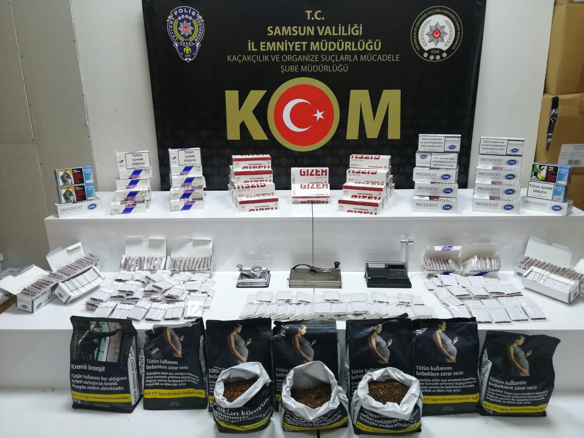 Son dakika haberi! Samsun\'da düzenlenen operasyonda 14 bin 600 bandrolsüz makaron ele geçirildi
