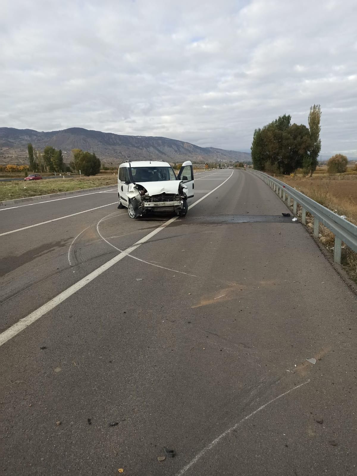 Sivas\'ta bariyerlere çarpan araçtaki 2 kişi yaralandı