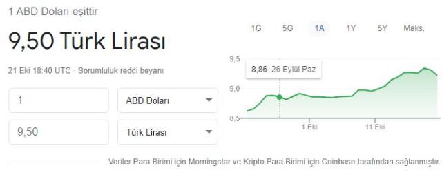 Dolar 9.50 seviyesini test ederek rekor tazeledi