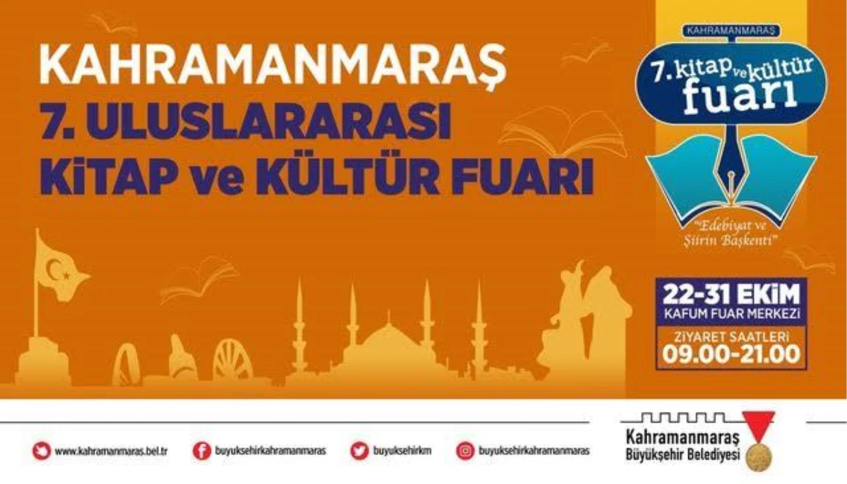 Kahramanmaraş 7. Uluslararası Kitap ve Kültür Fuarı 22 Ekim\'de başlıyor