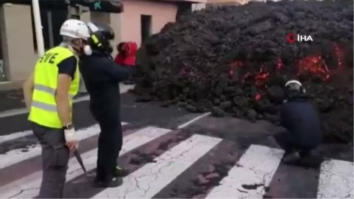 İspanyol bilim adamları La Palma\'daki yanardağ için lavlardan örnekler topladı