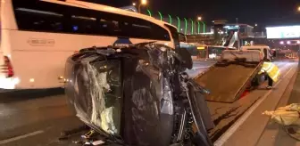 Beylikdüzü'nde makas atan araç takla attı: 1 yaralı