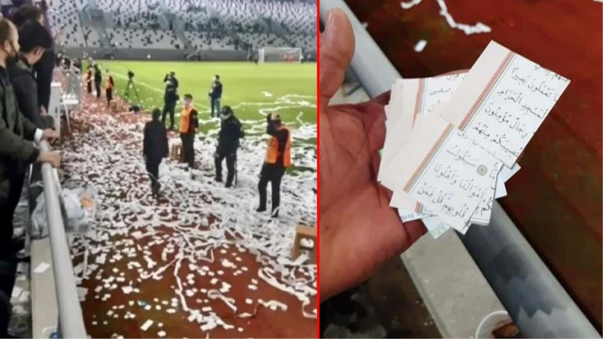 Ordu\'daki futbol maçında büyük skandal! Kuran-ı Kerim sayfalarını kesip konfeti yapmışlar