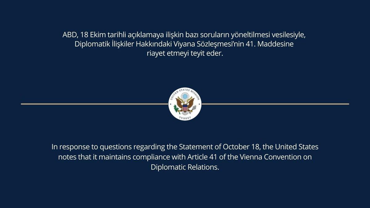 ABD Büyükelçiliği\'nden açıklama