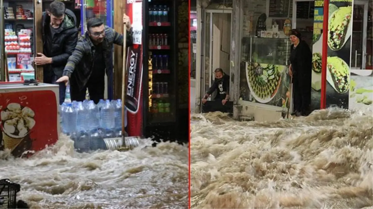 Gece yarısı patlayan su borusu, caddeyi esir aldı