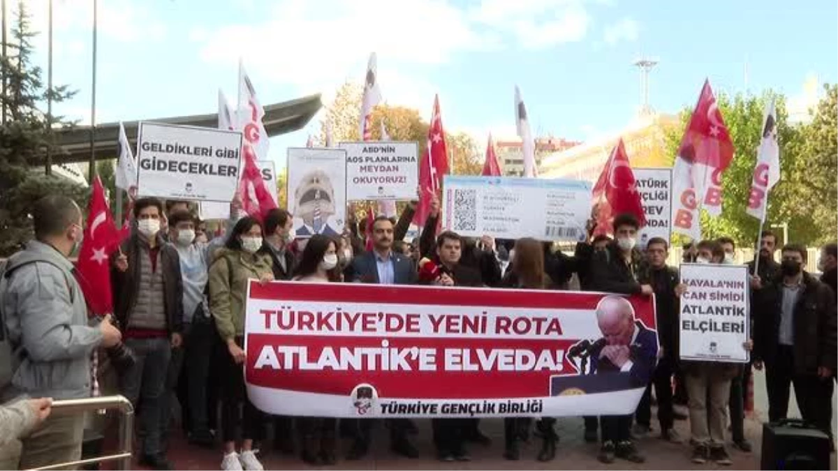 TGB\'liler 10 büyükelçinin Kavala açıklamasını ABD Büyükelçiliği önünde protesto etti