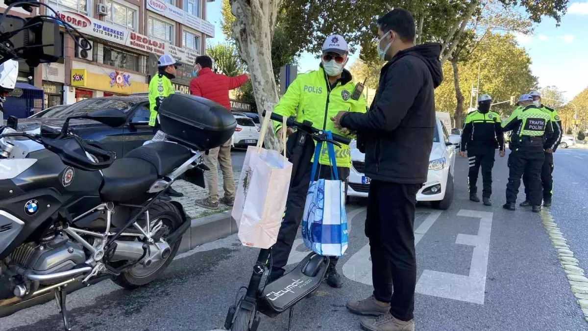 Fatih\'te kurallara uymayan elektrikli scooter sürücülerine ceza yağdı