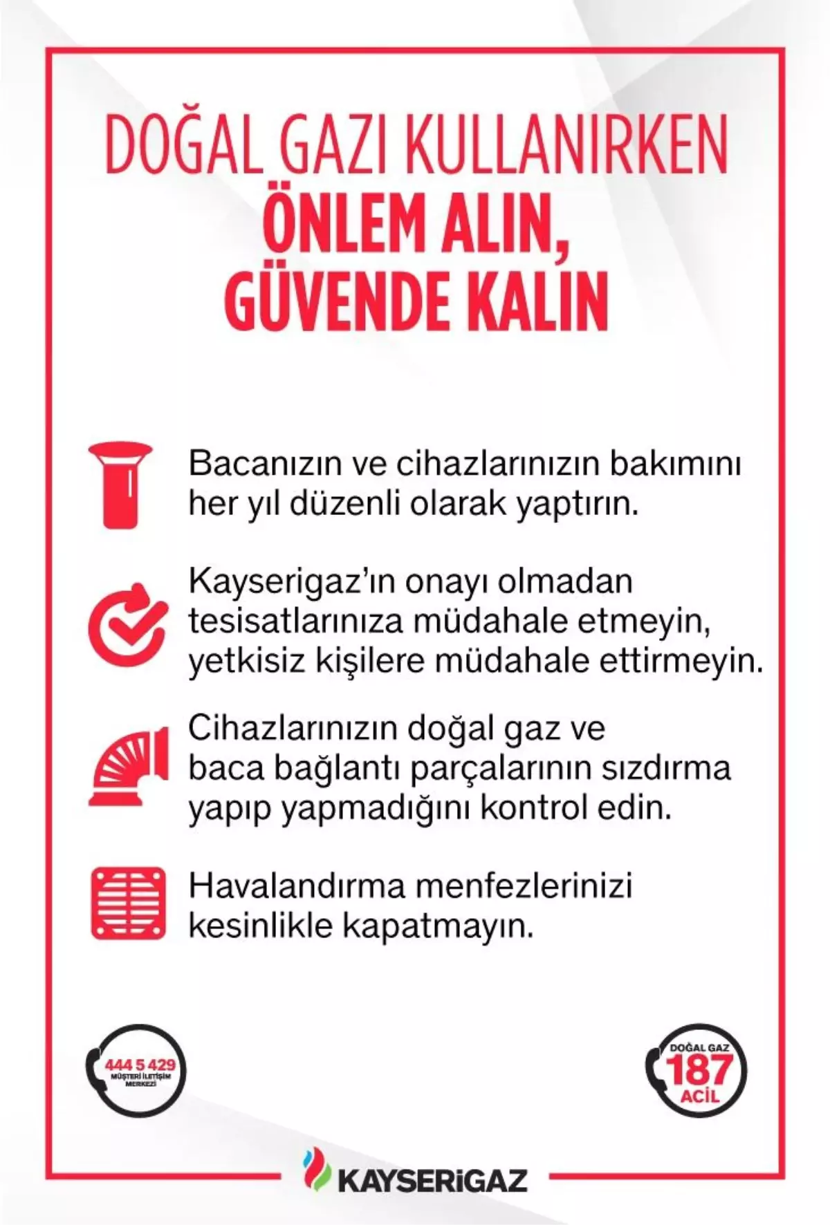 Kayserigaz\'dan \'güvenli doğalgaz kullanım\' uyarısı