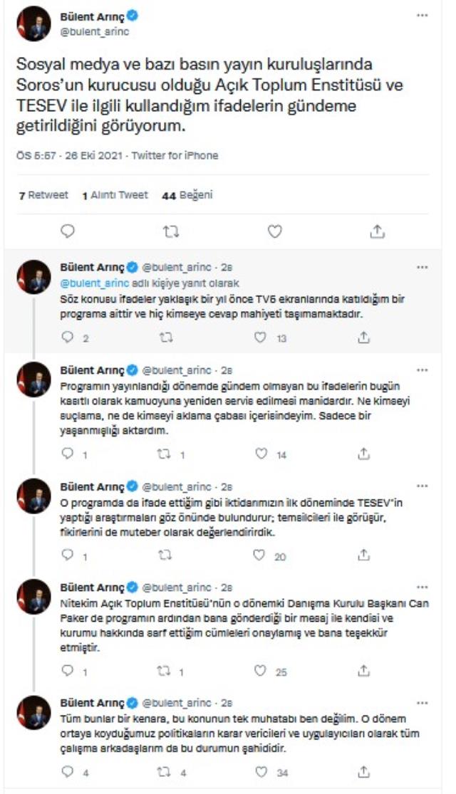 Soros Sozleri Tekrar Gundem Olan Bulent Arinc Aciklama Yapti Kimseyi Suclamadim Son Dakika