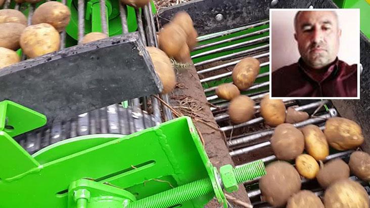Patates söküm makinesi ile traktör arasında kalan adam hayatını kaybetti
