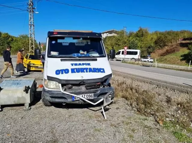 Oto çekici aracı ile otomobil çarpıştı: 1 yaralı