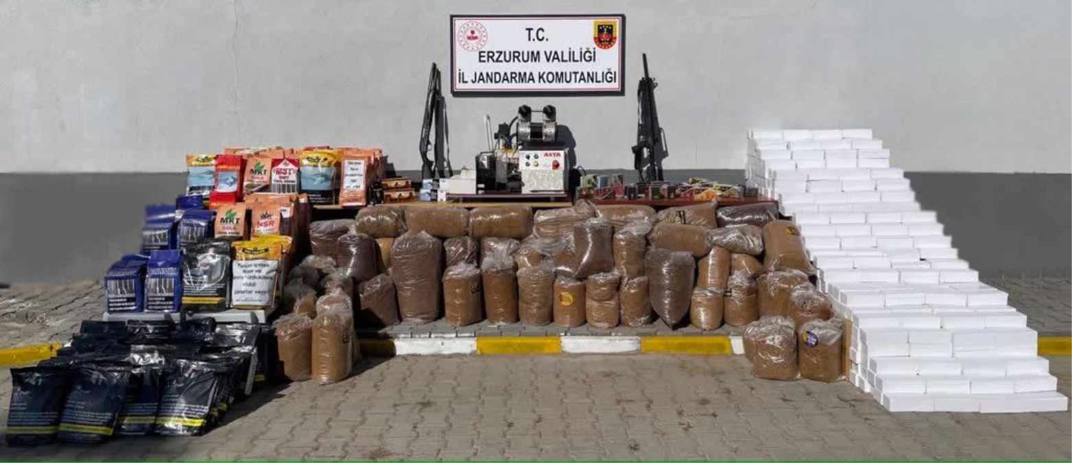 Erzurum\'da kaçak sigara ve tütün sattıkları iddiasıyla 6 zanlı yakalandı