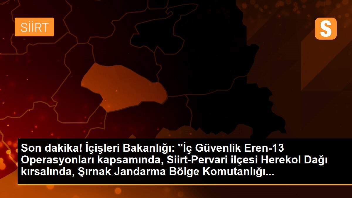 Son dakika haber | Eren-13 Operasyonları kapsamında 4 terörist etkisiz hale getirildi