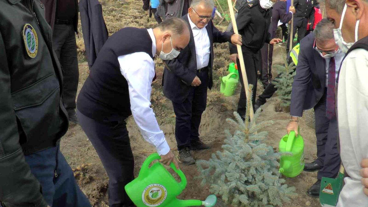 Kayseri\'de 2 bin fidan toprakla buluştu