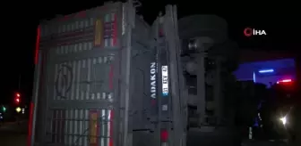 Mardin'de freni boşalan tır yan yattı: 1 yaralı