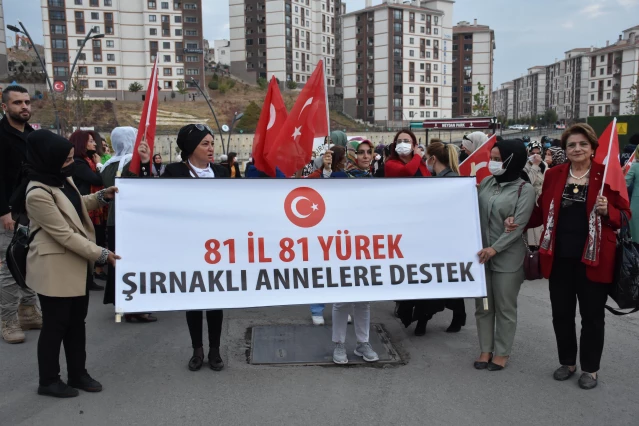 81 ilden gelen kadınlardan terör mağduru ailelere destek yürüyüşü