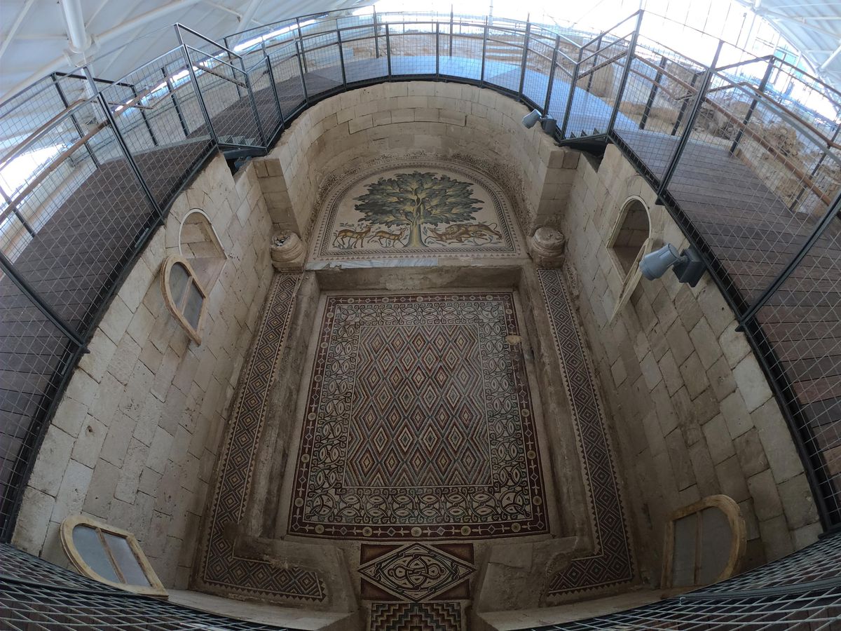 Filistin\'de Emevi Sarayı\'nın kalıntıları arasındaki "dev mozaik tablo" ziyarete açılıyor