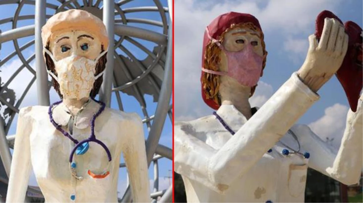 Denizli\'de sağlık çalışanlarına adına yapılan heykeller kaldırıldı