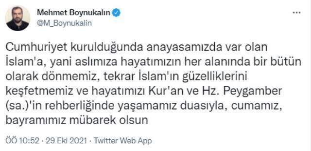 Mehmet Boynukalın, Cumhuriyet Bayramı paylaşımıyla yine adından söz ettirdi