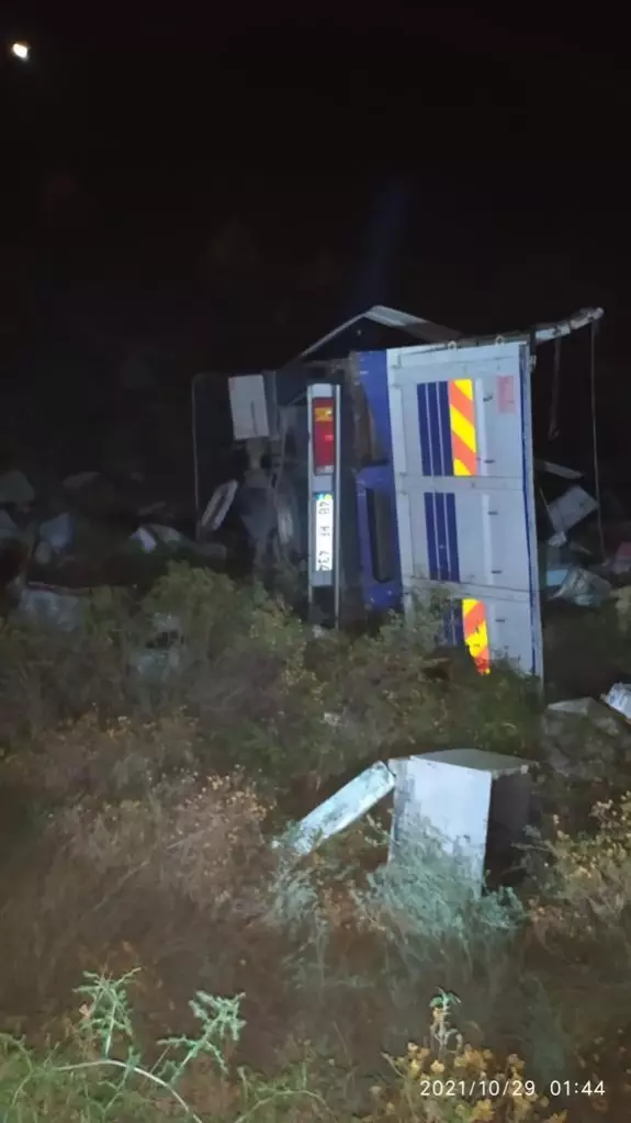 Muğla'da devrilen arı kovanı yüklü kamyonetin sürücüsü ağır yaralandı