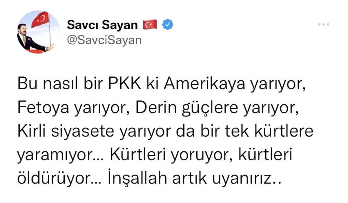 Başkan Sayan: "PKK Kürtleri öldürüyor"