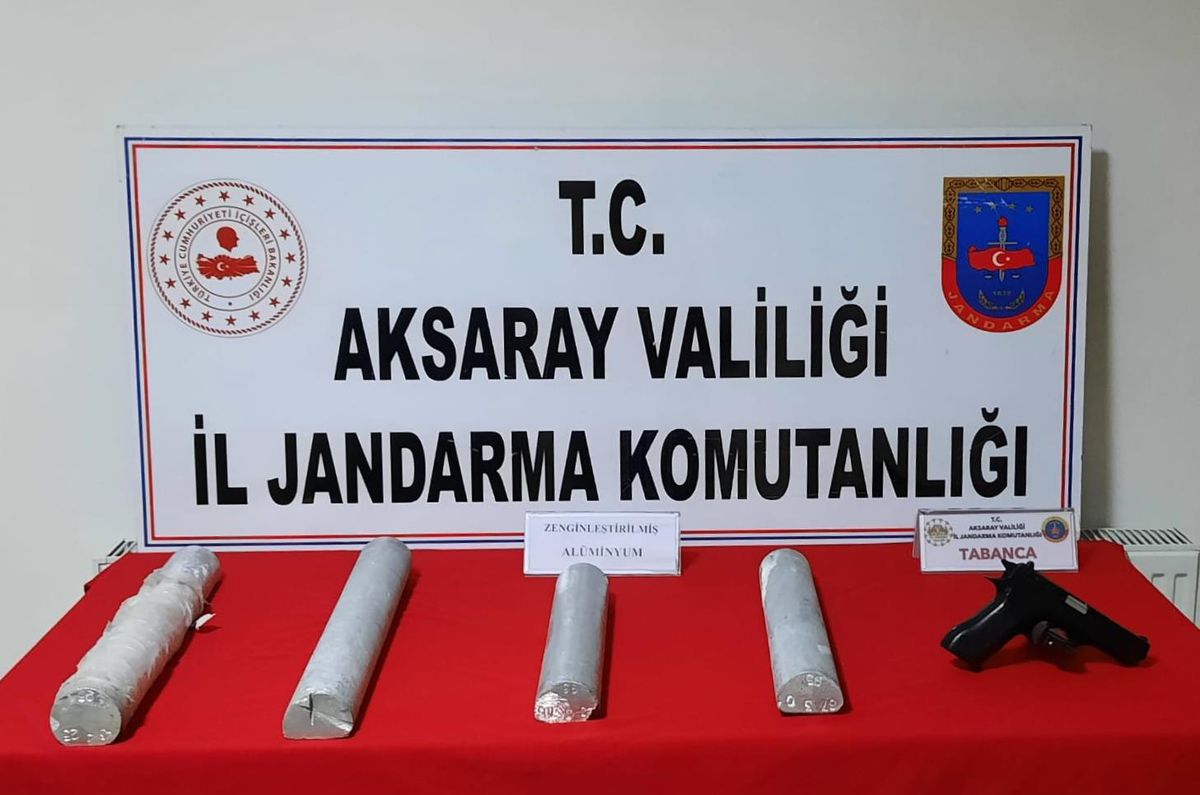 Aksaray\'da 16 kilogram zenginleştirilmiş saf alüminyum maddesi ele geçirildi