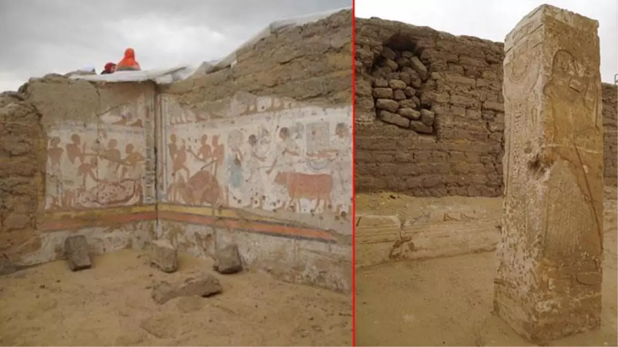 Mısır\'daki piramitlerin yakınında 3 bin 300 yıllık mezar bulundu