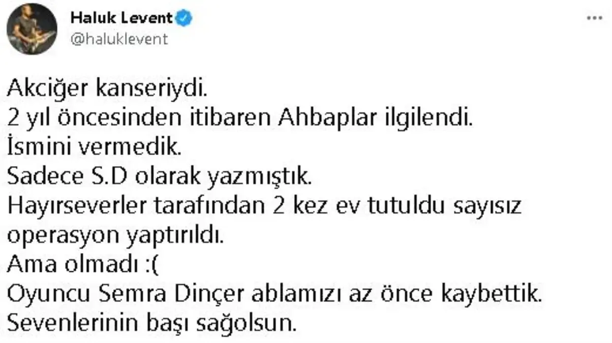 Oyuncu Semra Dinçer hayatını kaybetti