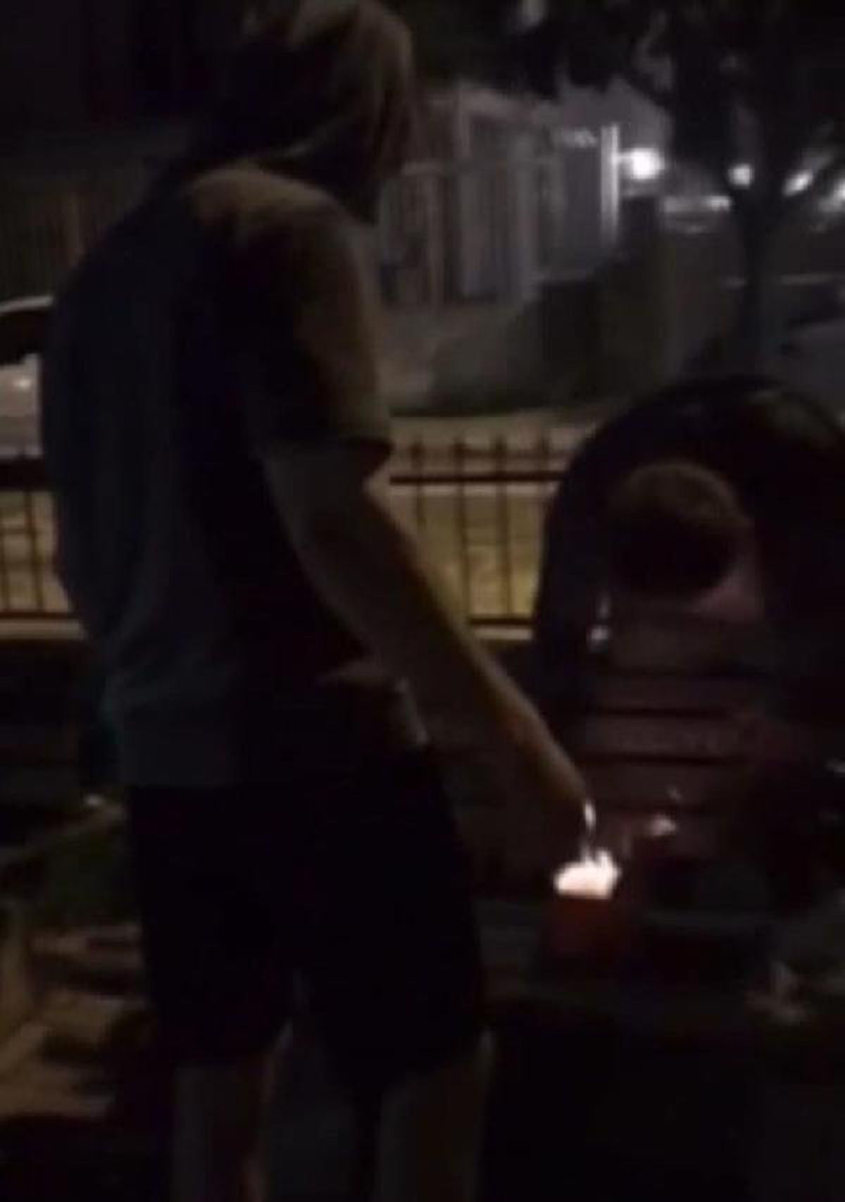 Poured flour over burning candle burst into flames at the birthday celebration