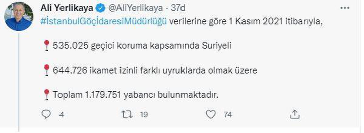 Yerlikaya\'dan İmamoğlu\'na cevap: 1 milyon 179 bin 751 yabancı bulunmaktadır