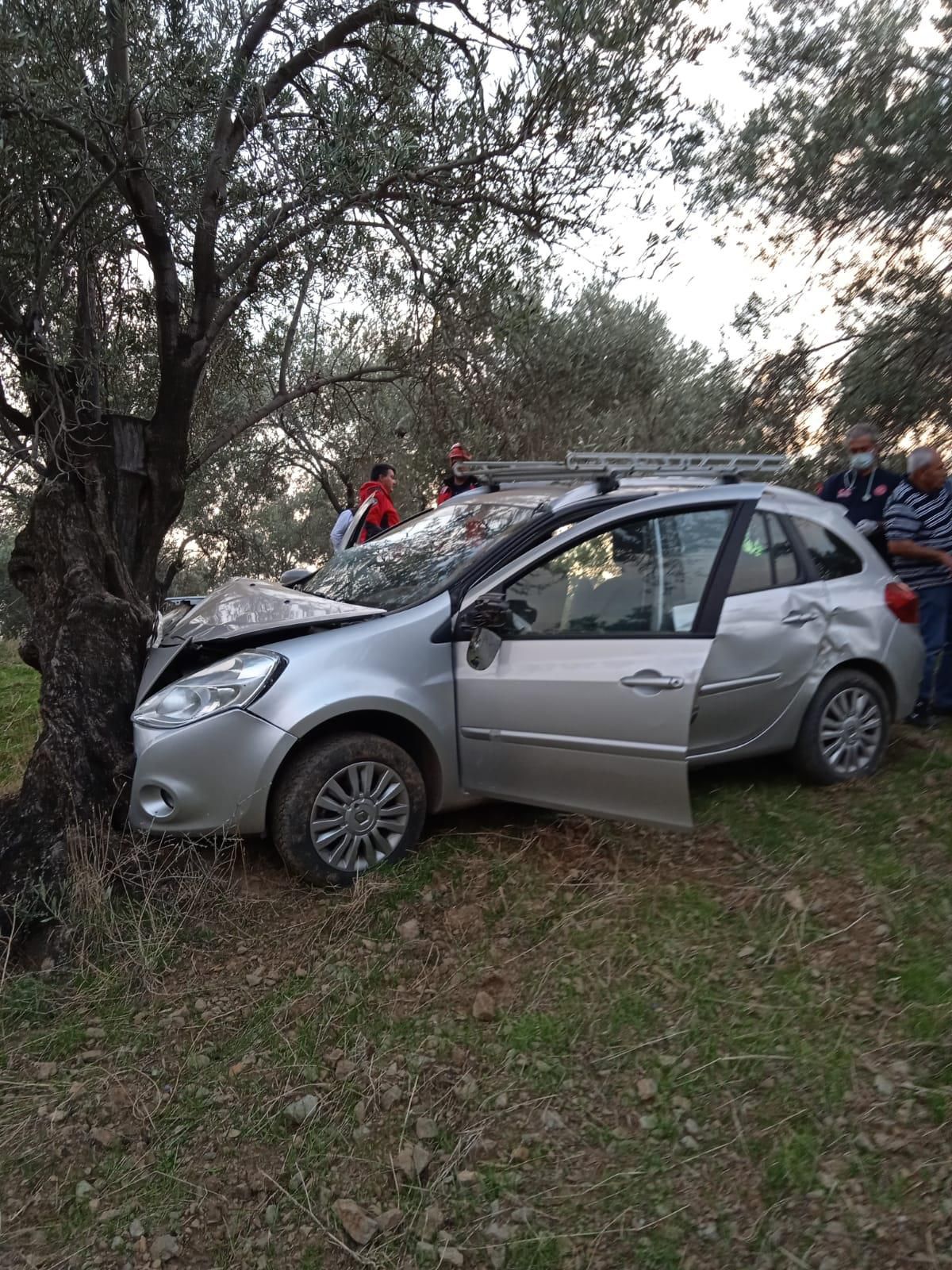 Balıkesir\'de ağaca çarpan otomobildeki 3 kişi yaralandı