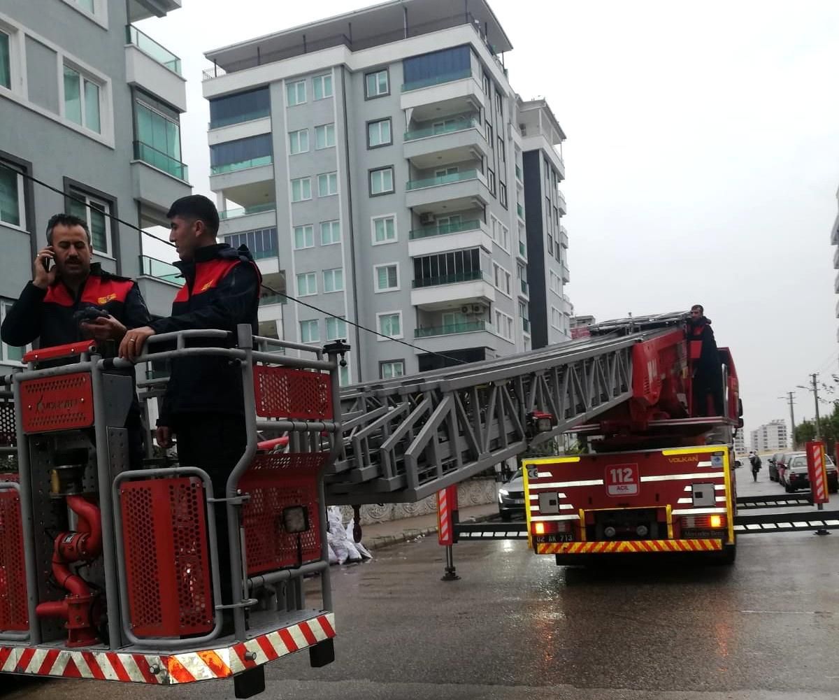 Sekizinci katta mahsur kalan serçeyi itfaiye kurtardı