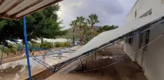 Silifke'de fırtınayla birlikte çıkan hortum tekneleri batırdı, çatıları uçurdu