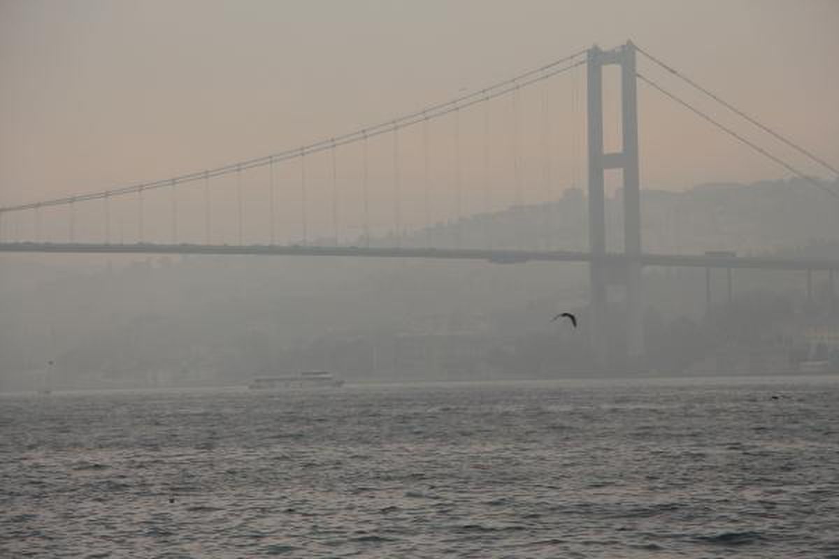 The Bosphorus was closed to ship traffic due to heavy fog