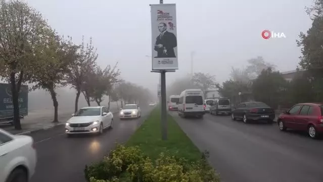 Trakya'da etkili olan yoğun sis sürücülere zor anlar yaşattı