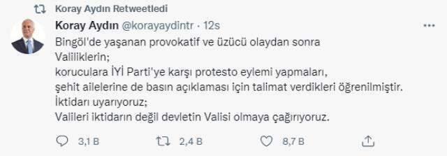 İYİ Partili Aydın'dan Bingöl'deki küfür olayı sonrası valiliklerle ilgili şok iddia: Koruculara protesto talimatı verdiler