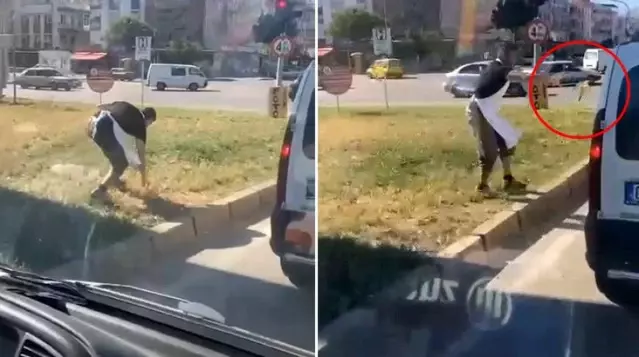 Trafikte yere muz kabuğu fırlattı, başka bir sürücü ise araca geri attı Trafikte yere muz kabuğu fırlattı, başka bir sürücü ise araca geri attı