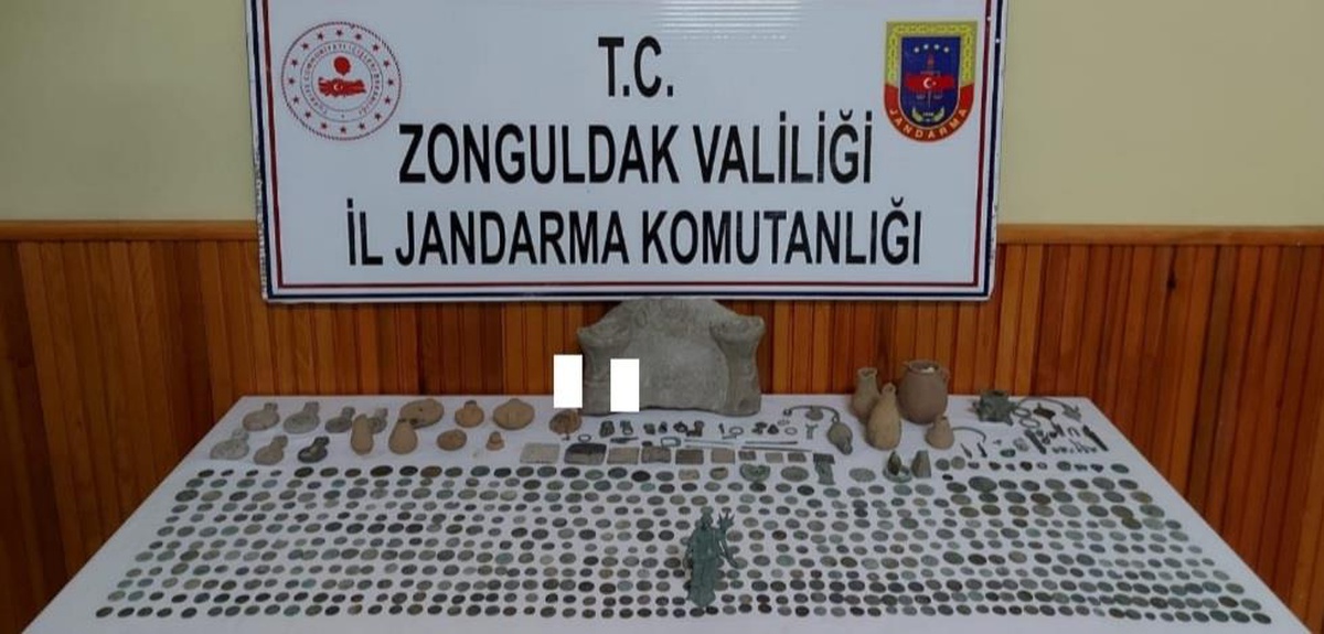 Zonguldak\'ta 866 tarihi sikke ve obje ele geçirildi