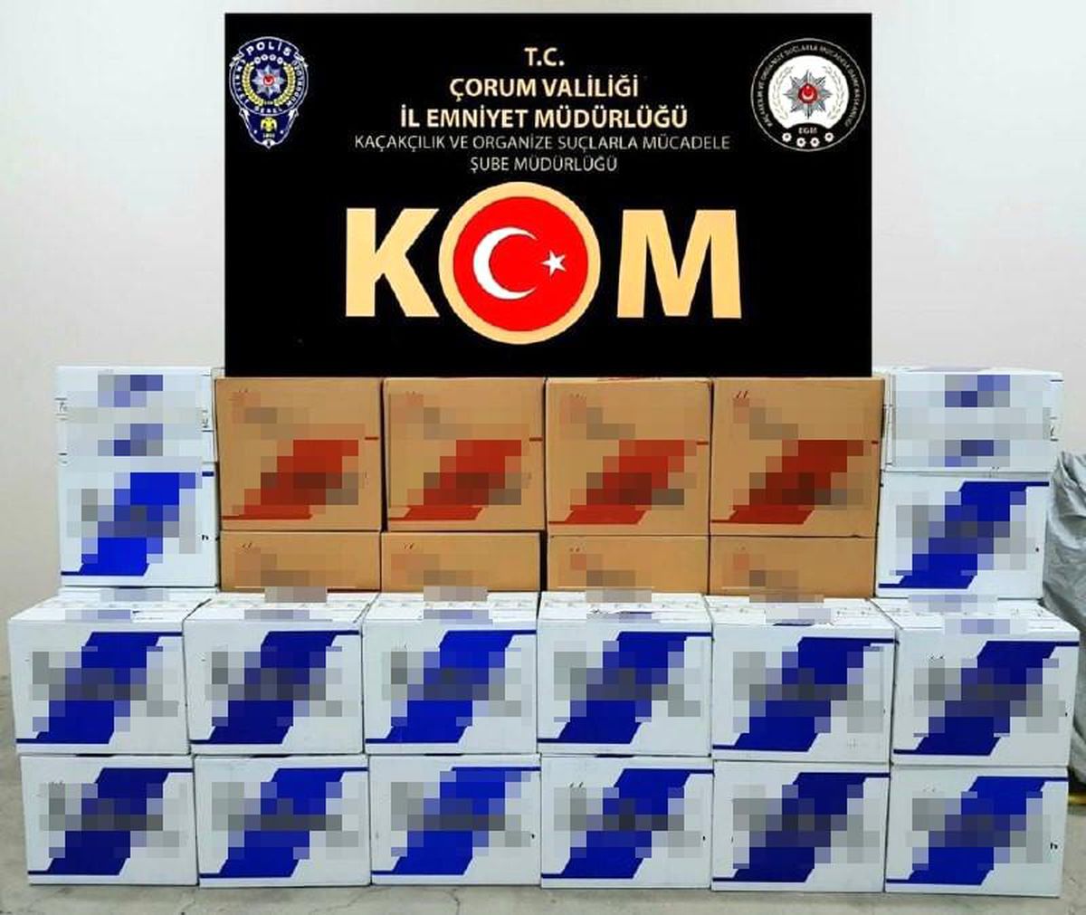 Çorum\'da 400 bin adet makaron yakalandı