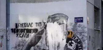 Sırbistan'daki savaş suçlusu Mladic'in duvar resmi kireçle kaplandı