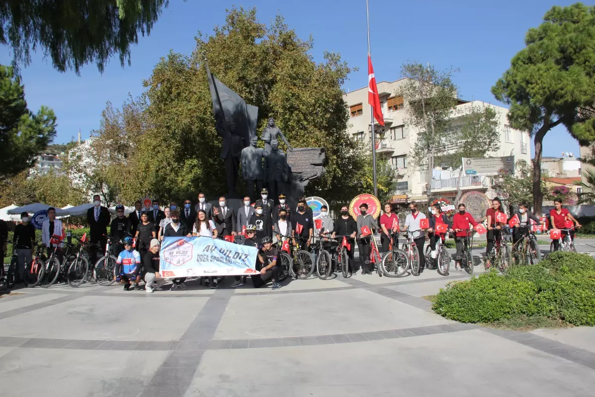 Söke\'de Atatürk\'e saygı bisiklet turu düzenlendi