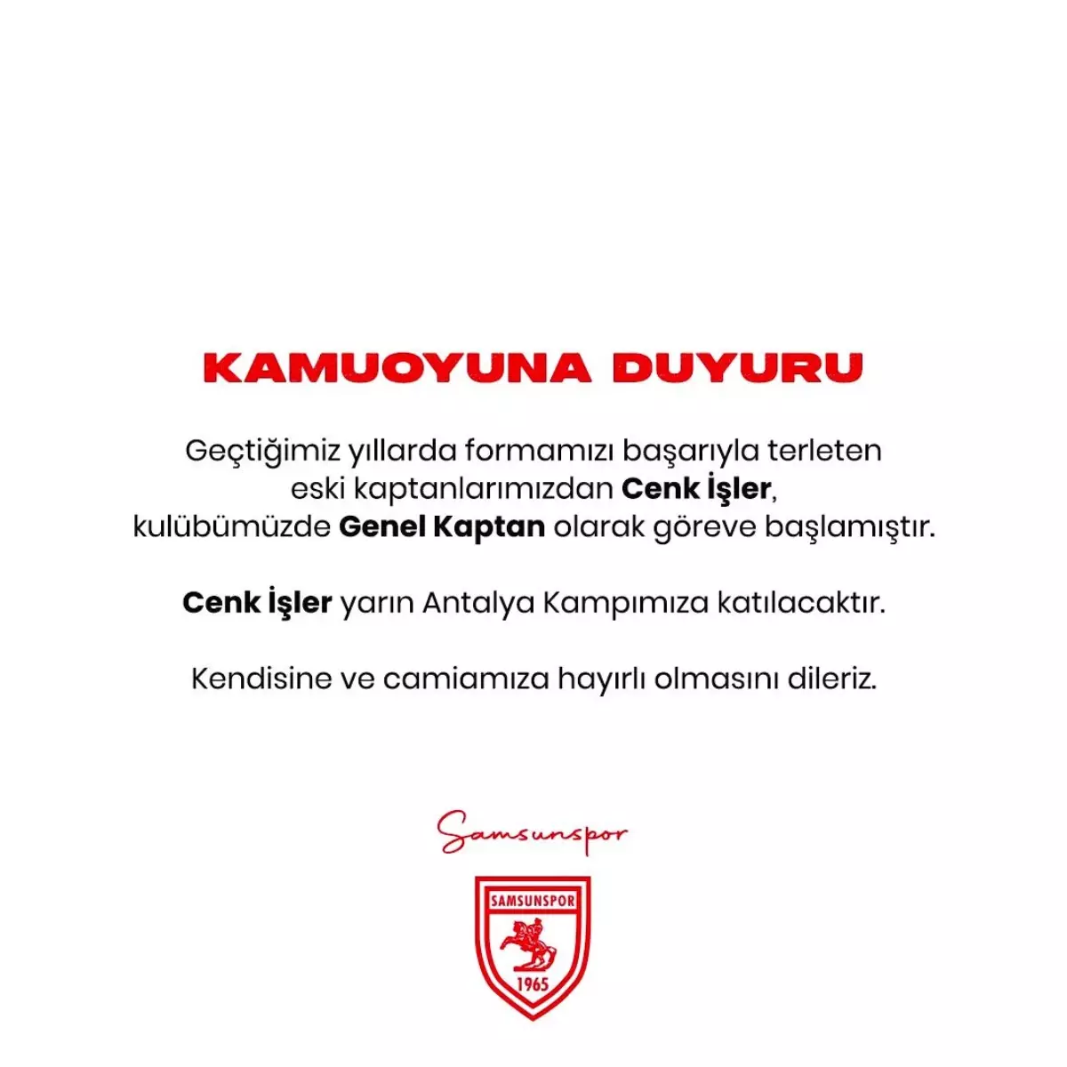 Samsunspor efsanesi geri döndü