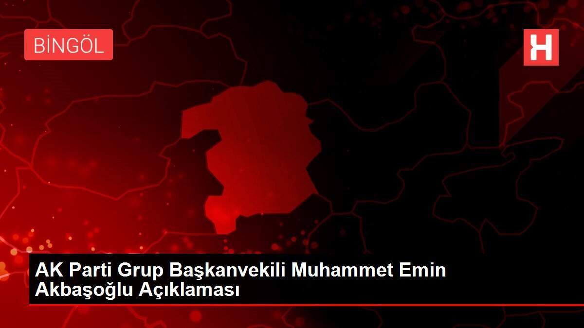 AK Parti Grup Başkanvekili Muhammet Emin Akbaşoğlu Açıklaması